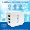Quick charging 3 port USB adapter