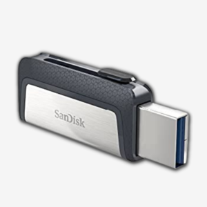 SanDisk Ultra Dual USB Drive 3.1, SDDDC2 32GB, Black, USB 3.1Type C Reversible Connector, Retractable Design, Type-C OTG-Enabled Android Devices, 5Y